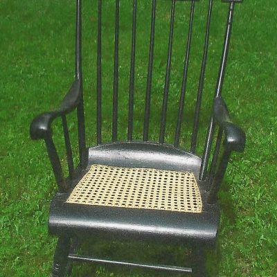 #18 - Antique Rocking Chair with Caned Seat and Spindle Back
-------
Value:  $ 50.00
Starting Bid:  $28.00
Bid Increments:  $3.00
Current Bid:  $